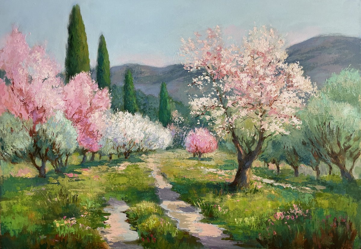  Mediterranean Spring By Anna Reznikova, 39 X 28, Artwork For Sale On Artfinder
