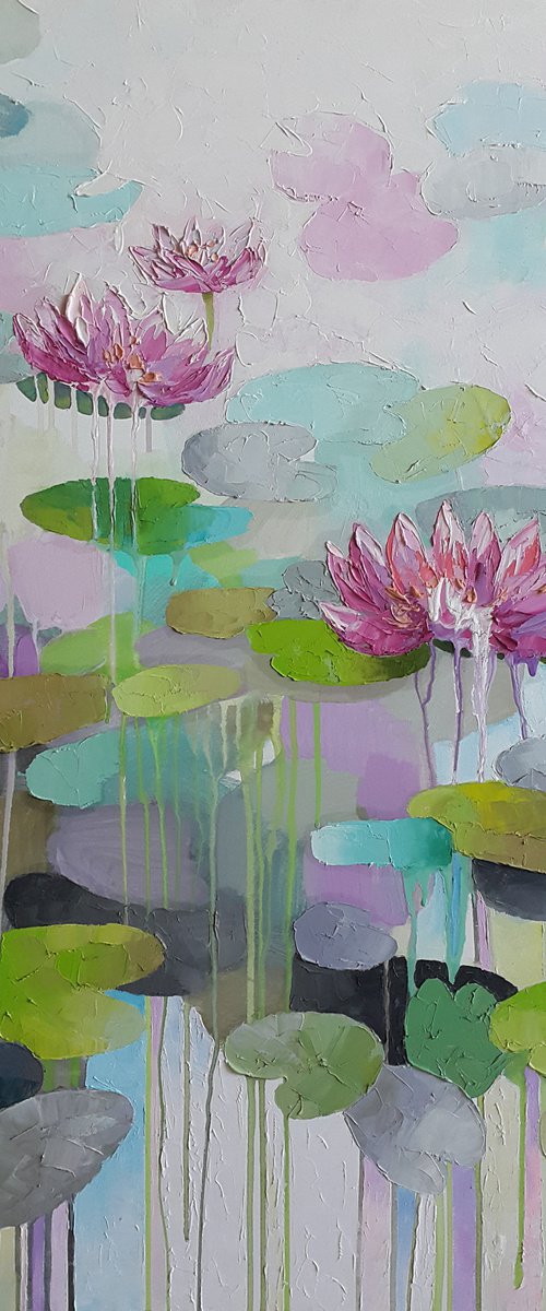 Pink water lilies by Viktoria Lapteva