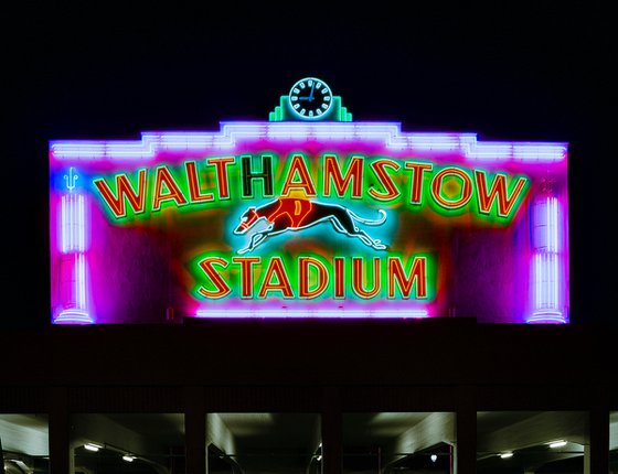 Walthamstow Stadium at Night, London