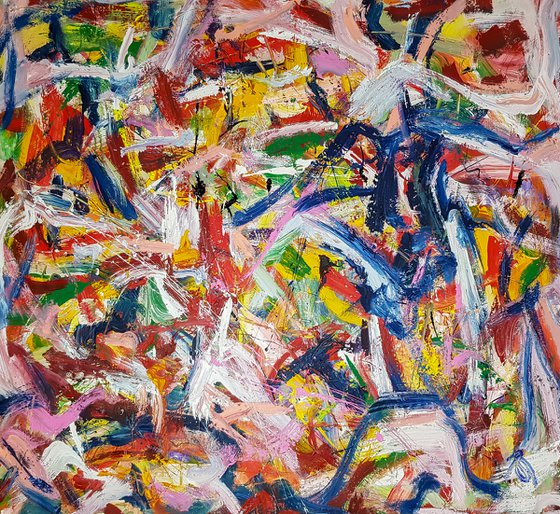 Catain - (H)122x(W)132 cm. Style of Willem de Kooning. Abstract Expressionism Painting