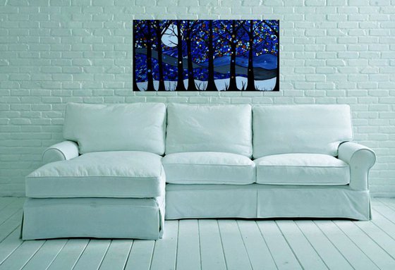 Moonlight Magic 18x36, framed, ready to hang and love