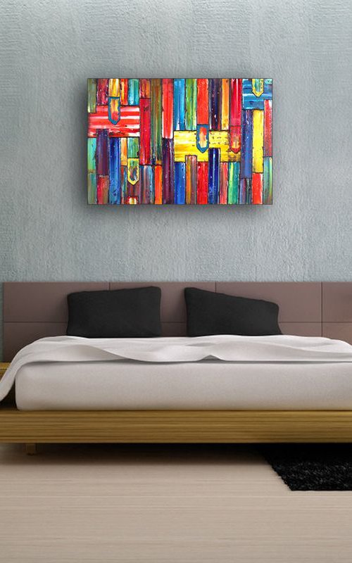 "Skyfall"  - Original PMS Oil Painting On Wood - 36" x 24", Framed by Preston M. Smith (PMS)