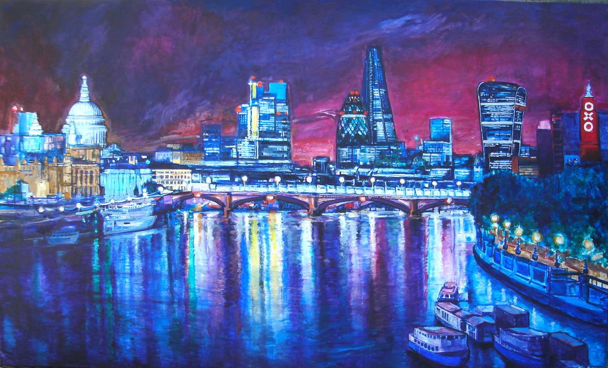 London Night Reflections by Patricia Clements