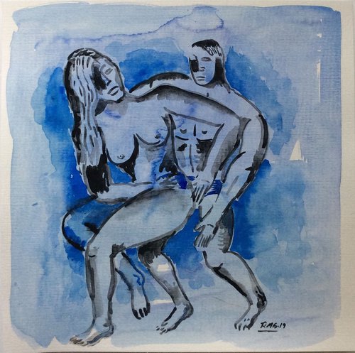 Bathers on Blue by Roberto Munguia Garcia