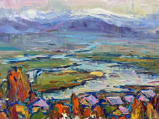 "Sunset by the river"