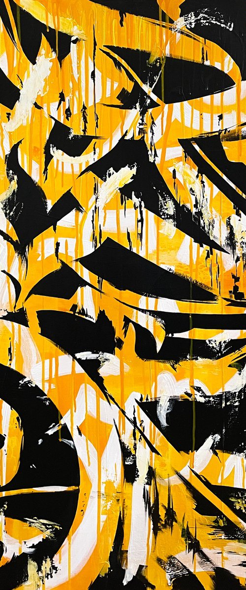 Black and yellow calligraphic by Elina Zelena