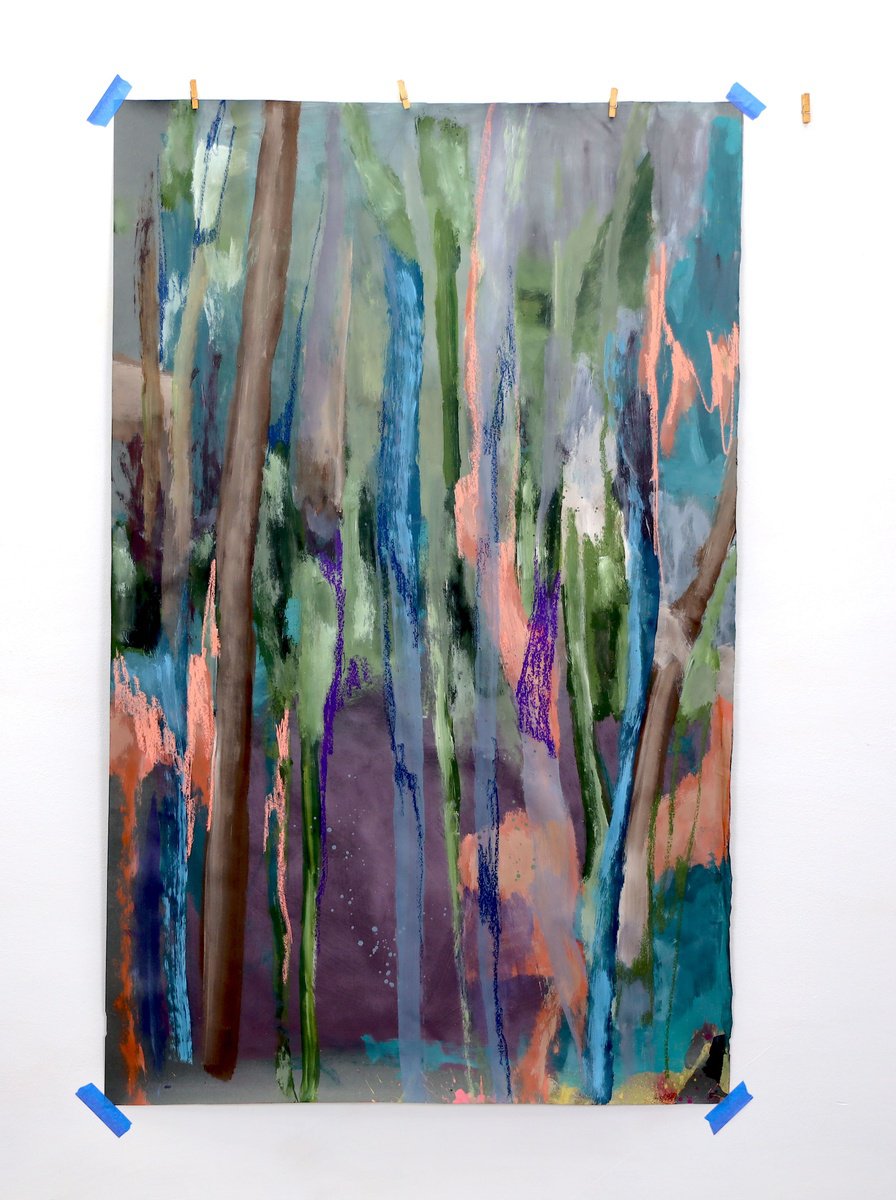 Impressionistic Painting , Treescape -Finding Me Again By Poovi Art, 29 X 47, Artwork For Sale On Artfinder