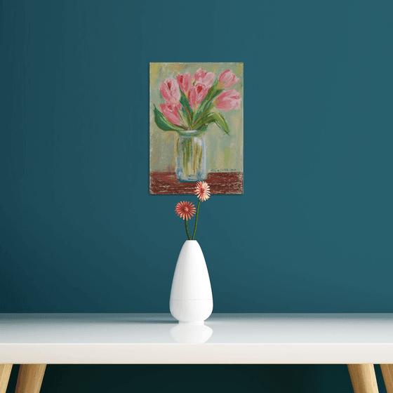 Pink Tulips... /  ORIGINAL PAINTING