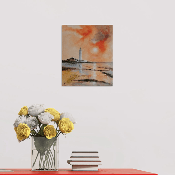 Sunshine over the Lighthouse, Whitley Bay