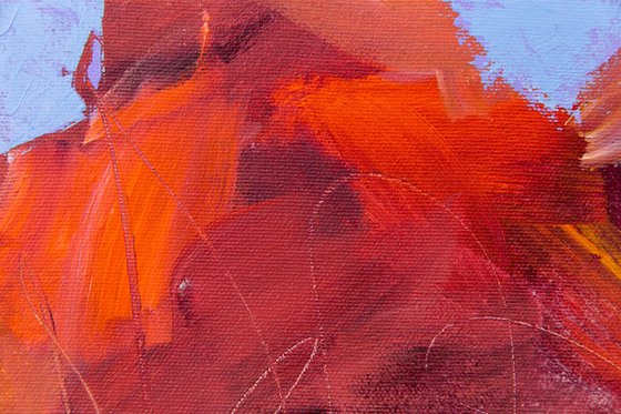 Il y a de la vie dans le désert - Original square abstract expressionist acrylic painting - Ready to hang