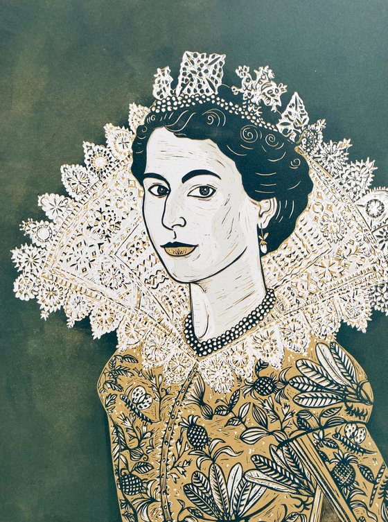 The Queen with Ruff (Yellow Ochre)