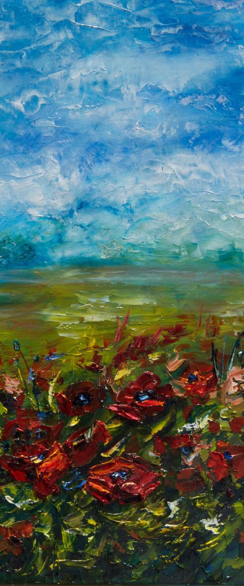 Field of red poppies Original Paitning by Lena Owens at OLena Art