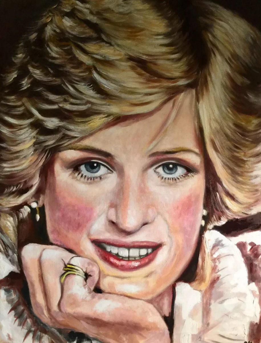 Diana, Princess Of Wales. By Olga Koval, 24 X 31, Artwork For Sale On Artfinder