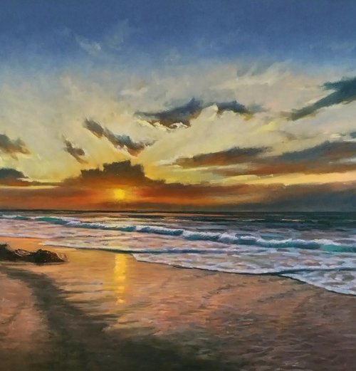 End of the day, oil painting by Borko Sainovic