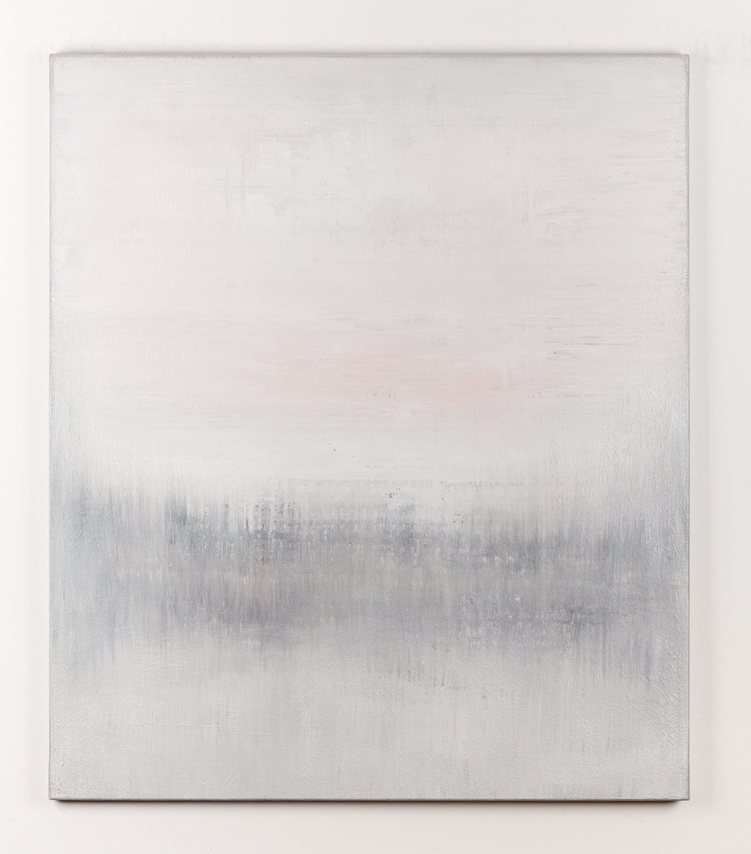 Abstract Acrylic Painting By Radek Smach, 35 X 41", Grey Wk522, Original Artwork