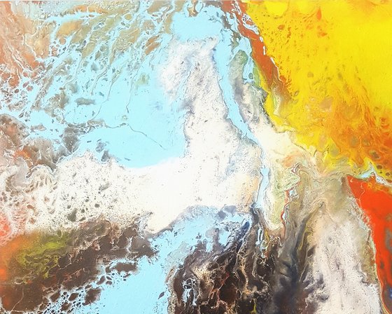 Shaman Way of Life, Modern Art, Paint Pouring Art, Acrylic Wall Art, Paint Pour Abstract, Fluid Abstract Art, Fluid Acrylic Abstract