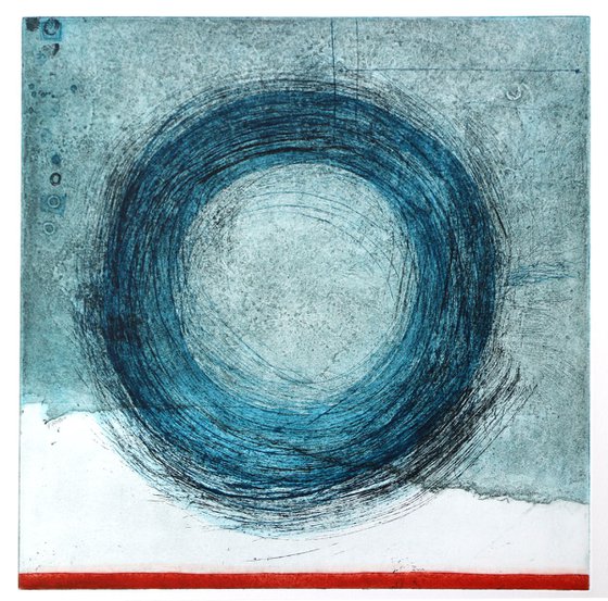 Heike Roesel "Loop" (colour composition 5) fine art etching in edition of 5