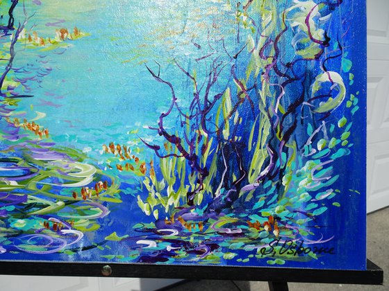 IT'S A NEW DAY. Modern Impressionism inspired by Claude Monet Water-lilies