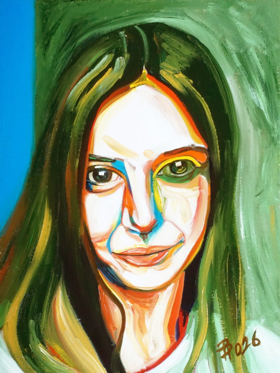 Expressive Oil Painting , Portrait Of Elisa #2 By Paolo Borile, 12 X 16, Artwork For Sale On Artfinder