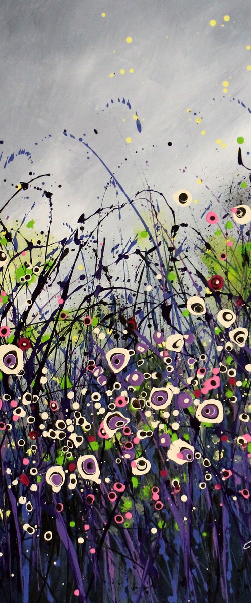 "Charm Of The Dusk" #1 -  Original abstract floral landscape by Cecilia Frigati