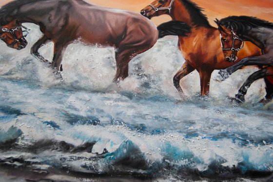 Running horses