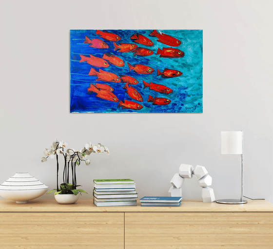 Red fish (70x44cm)