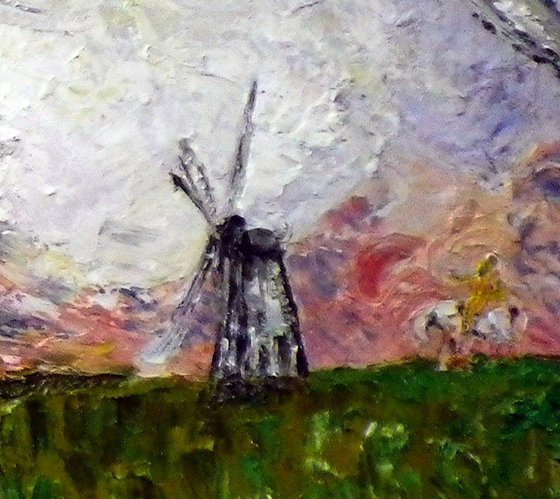 Girl in a red coat - Tilting at windmills
