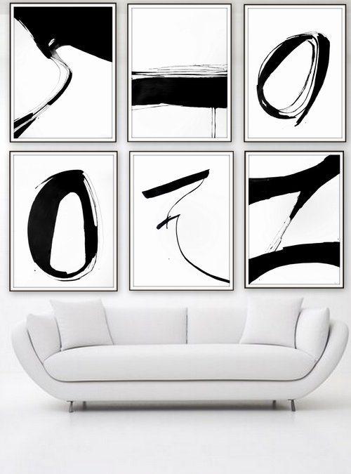 Abstract artwork. Set of 6. by Nadia Moniatis