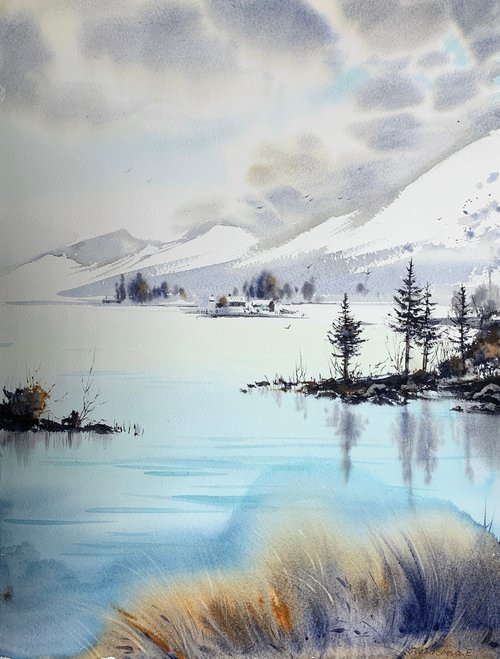 Blue lake in the mountains #2 by Eugenia Gorbacheva