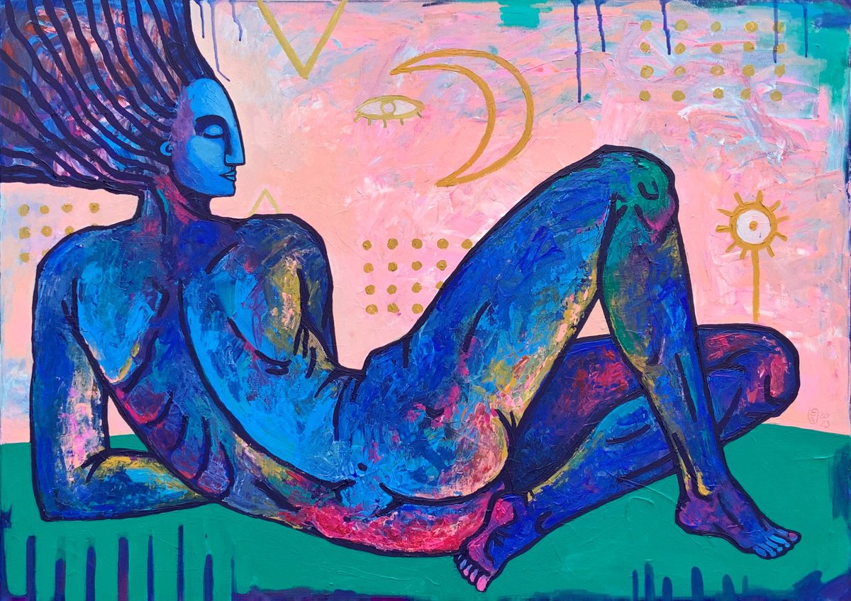 Look From Inside - Blue By Elena Tomilova, 39 X 28, Artwork For Sale On Artfinder