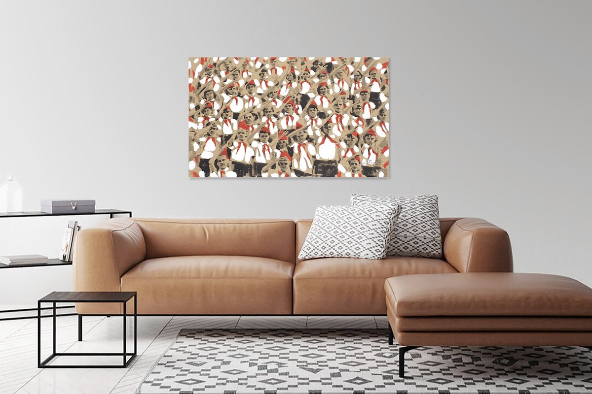 Expressive Portrait Acrylic Painting By Dmytro Filatov, 47 X 28, Back To The Future, Original Artwork