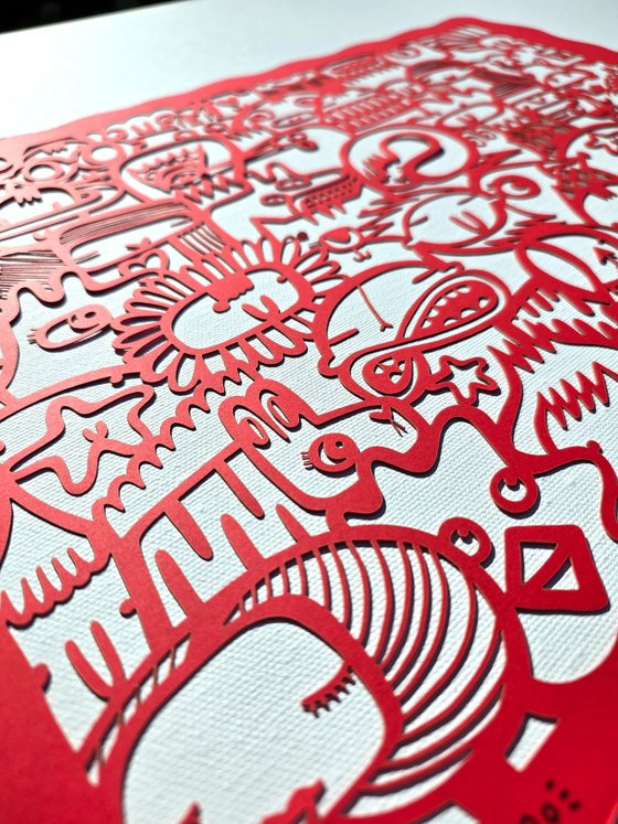 We Are All Connected (Red) - Papercut
