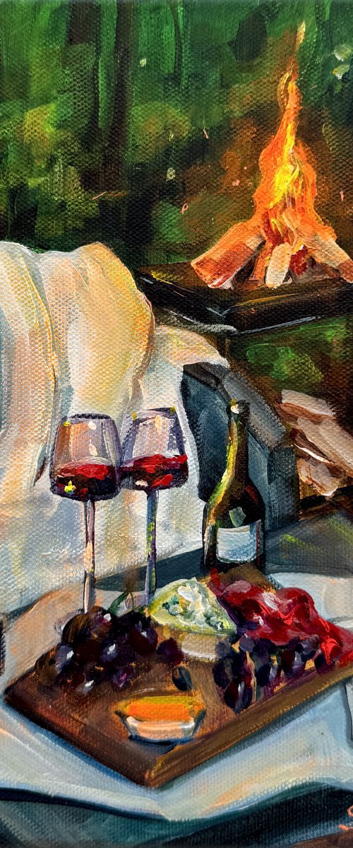 Cozy Evening by the Fire by Victoria Sukhasyan