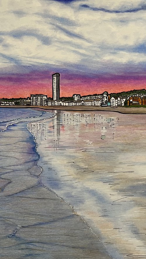 Swansea from the bay by Karen Elaine  Evans