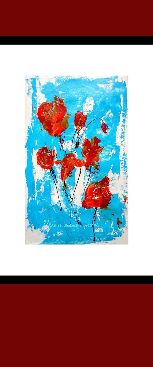 Expressive Red Roses by Asha Shenoy