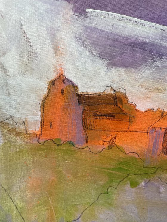 Landschaft mit der Burg Madenburg