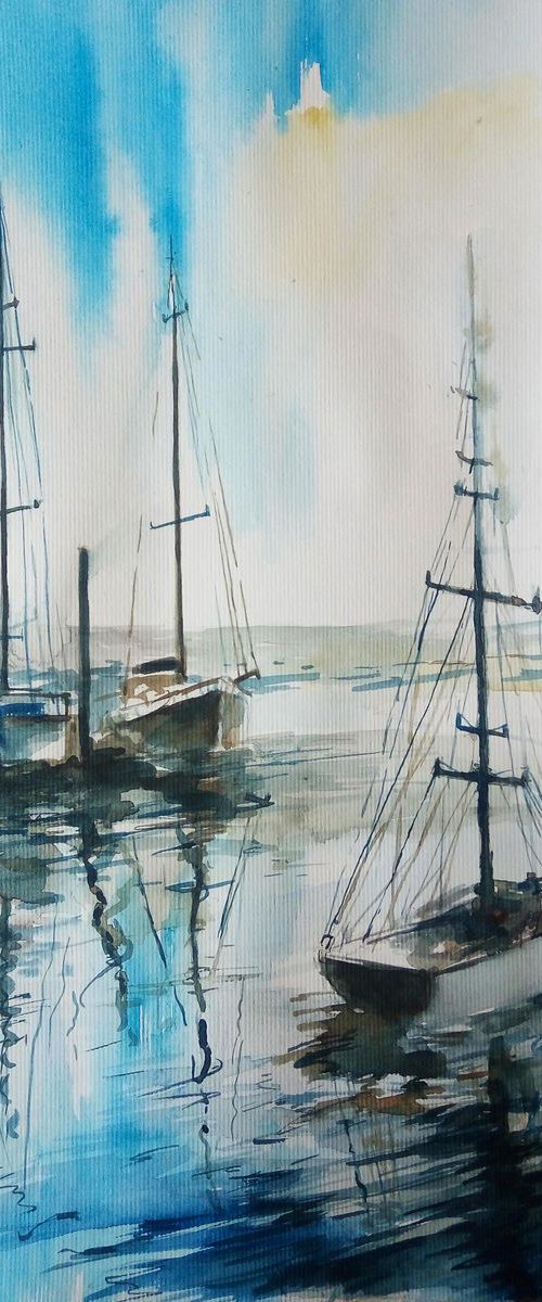 Morning boats by Artem Grunyka