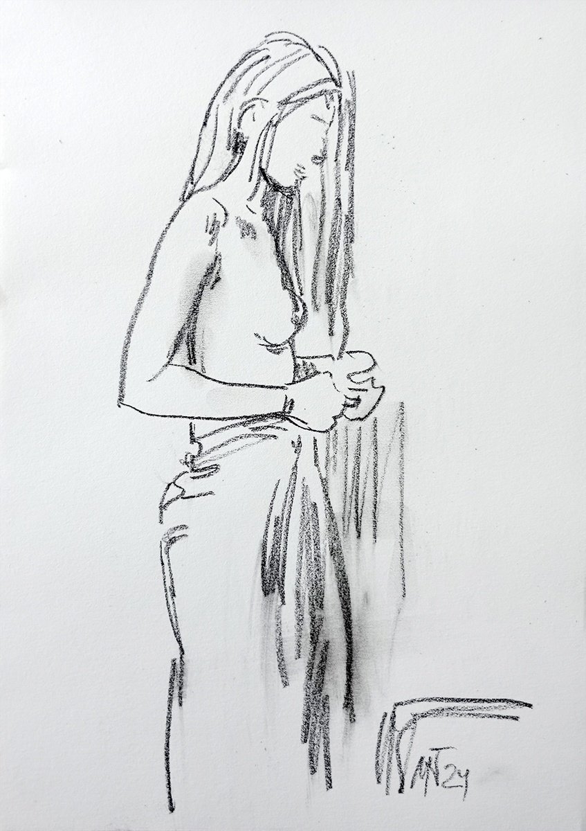 Sketch of a girl 2 by Nelina Trubach-Moshnikova