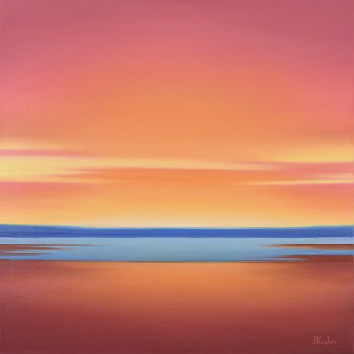 Glowing Sunset - Colorful Abstract Landscape by Suzanne Vaughan