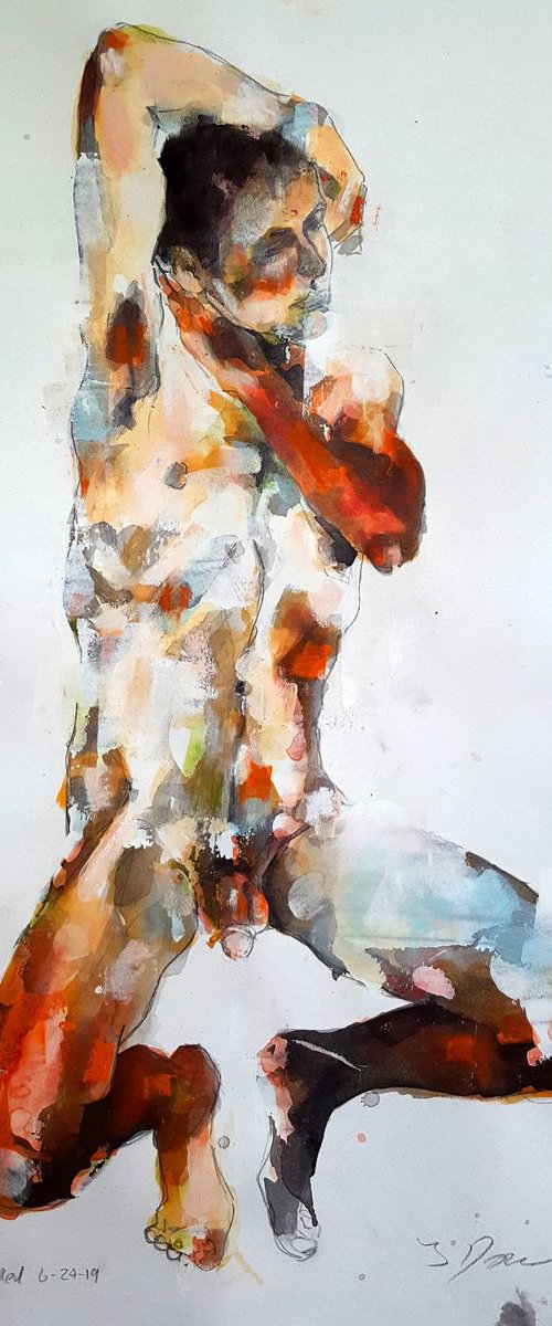 male figure with red 6-24-19 by Thomas Donaldson