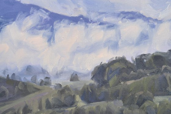 Roches de Mariol in the mist, morning light