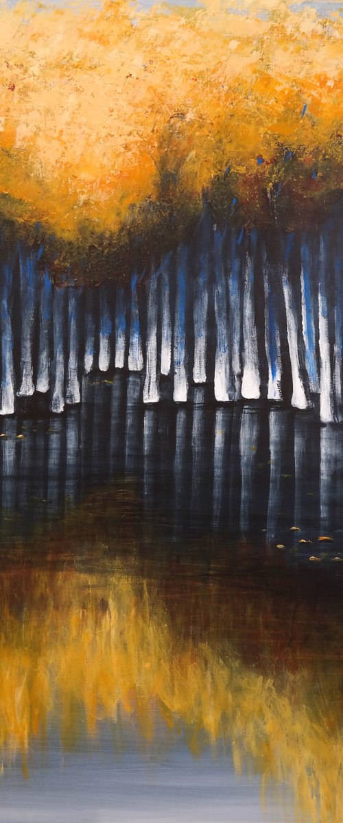 Autumn's Mirror XII- Water and  Trees Series by Danijela Dan