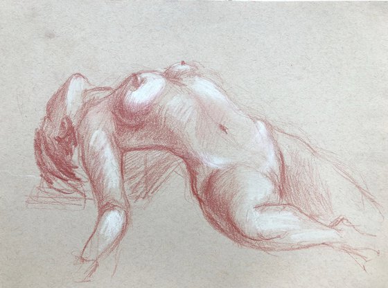 nude drawing. lying model