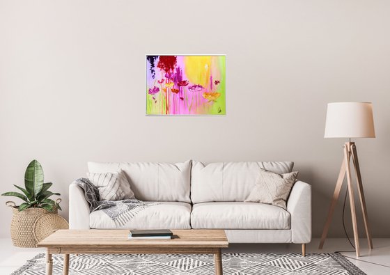 Summer Beauties  - Abstract Art - Acrylic Painting - Canvas Art - Framed Painting - Abstract Painting - Ready to Hang