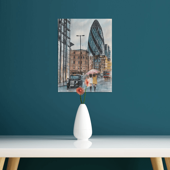 Sunshine and Rain, London city scene