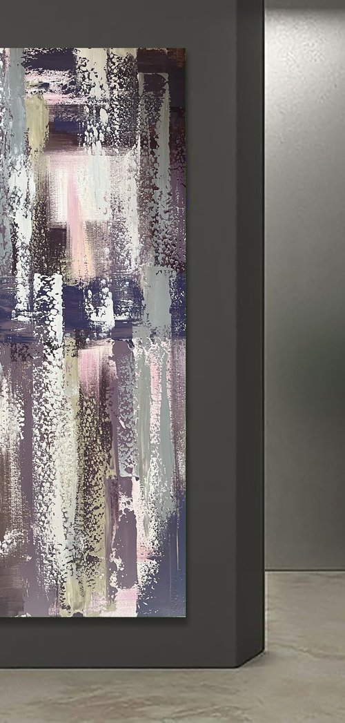 Burgundy Dark Blue Art by Marina Skromova