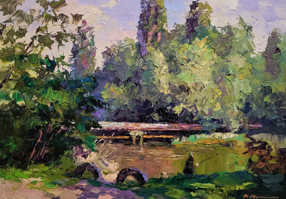 Alone With The River By Boris Serdyuk, 28 X 20, Artwork For Sale On Artfinder