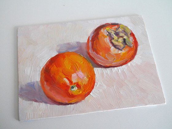 Orange and persimmon