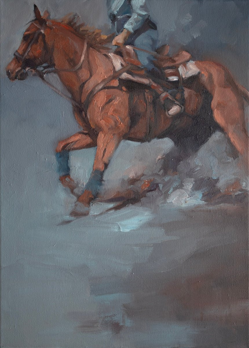 Expressive Animal Oil Painting By Zil Hoque, 16 X 22", Centaur (Study 5), Original Artwork