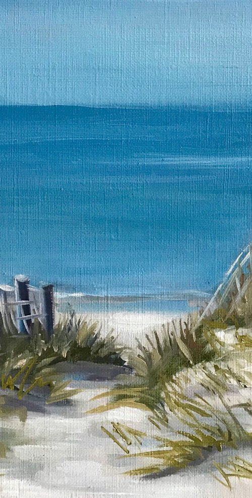 Seascape Original Oil Painting French sea 19x23cm by Leysan Khasanova